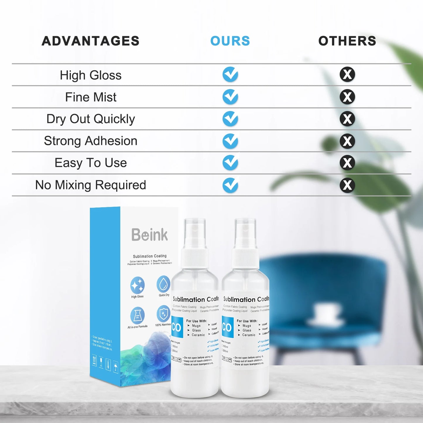 Sublimation Coating Spray (100ml) For Cotton Fabric T-shirt Mug Cap Glass Ceramic Wood Metal Sublimation Ink Pretreatment Liquid