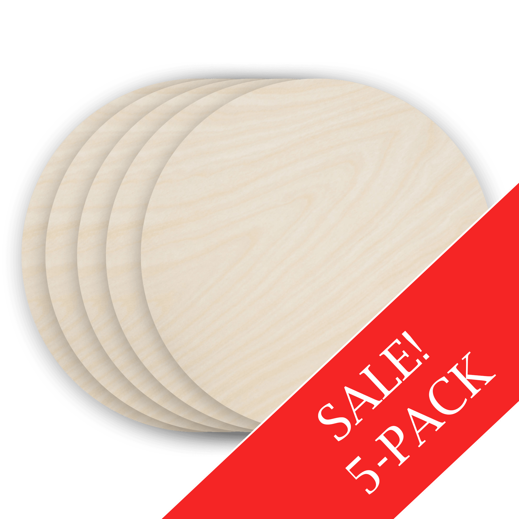 5-PACK & SAVE! Classic Wood Round - Blank Supply